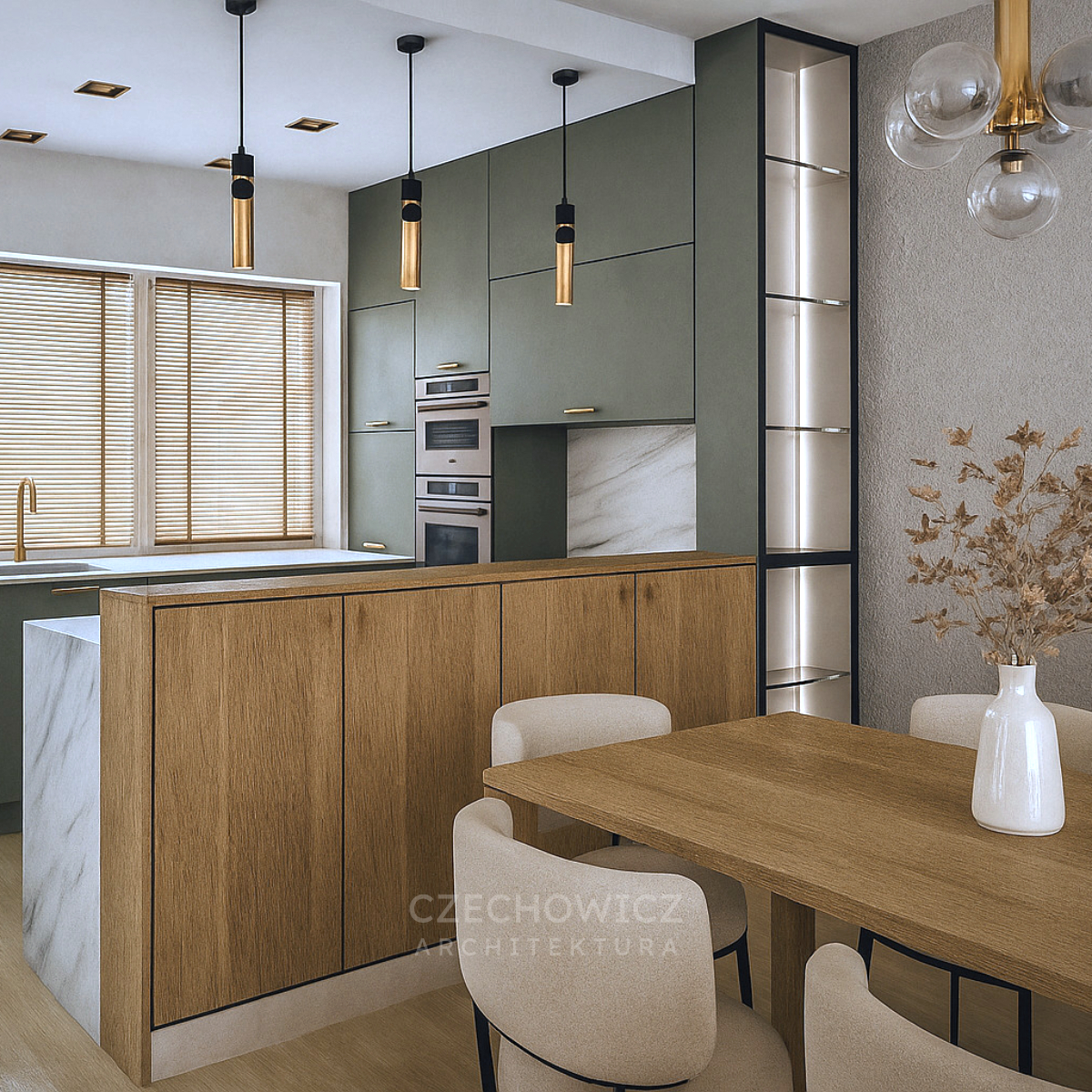 projekty wnętrz kuchni z jadalnią Kraków